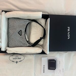 Prada Re-Edition 2005 Crystal-Studded Satin Mini Bag